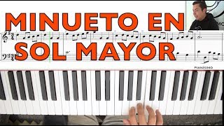 Bach Minueto En Sol Mayor Tutorial De Piano Fácil [upl. by Annovy]