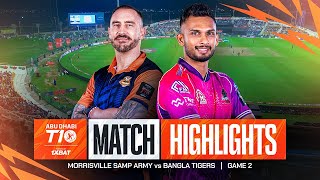 2024 Abu Dhabi T10 I Match 2 Highlights Morrisville Samp Army vs Bangla Tigers  Season 8 [upl. by Ahsakat]