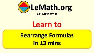 How to Rearrange Formulas [upl. by Evan]