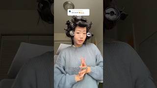 trying hot rollers on my permed hair hairinspiration layeredhair layeredhaircut [upl. by Krebs]