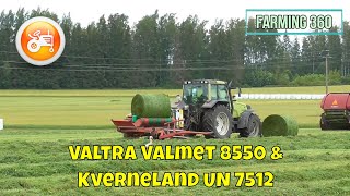 Silage 2020  Valtra Valmet 8550 amp Kverneland UN 7512 round bale wrapper [upl. by Joyan]