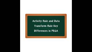 Activity Rules or Data Transforms Know the Difference PegaDataTransformRule PegaActivityRule [upl. by Settera]