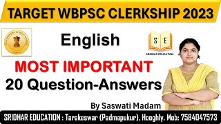 PSC CLERKSHIP 20 MOST IMPORTANT QUESTIONS  Clerkship English [upl. by Alvy]