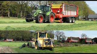 2x Fendt met Pottinger wagens aan het inkuilen Roelofs Lemelerveld gras oprapen en inkuilen [upl. by Enneirda22]