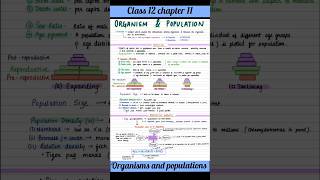 Class 12 Organisms and populations one shot Revision notes NEET NCERT chapter 11 Biology neet [upl. by Grand384]