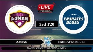 🔴Live AJM vs EMB 3rd T20 Live  Emirates D20 Live Score  Ajman vs Emirates Blues Live [upl. by Pacificia534]