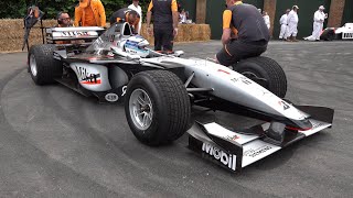 Mika Hakkinen Driving his 1999 Mclaren MP414  Goodwood Festival of Speed [upl. by Nairrot302]