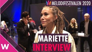 Mariette quotShout it outquot Interview  Melodifestivalen 2020  wiwibloggs [upl. by Odab779]