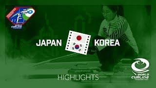 HIGHLIGHTS Japan v Korea  Quarterfinals  World Mixed Doubles Curling Championship 2018 [upl. by Arvy]