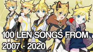 2020 UPDATE The Many Voices of Kagamine Len 20072020 100 SONGS [upl. by Tana]