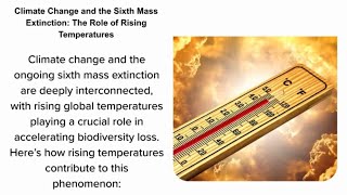 Climate Change and the Sixth Mass Extinction the Role of Rising Temperatures [upl. by Annairba683]