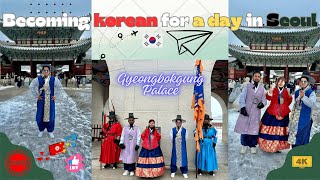 4K Gyeongbokgung Palace BECOMING A KOREAN IN SEOUL SOUTH KOREA 🇰🇷 Hanbok Walking Tour amp Travel [upl. by Oniratac]