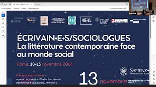 COLLOQUE INTERNATIONAL ÉCRIVAIN•E•SSOCIOLOGUES Mercredi 13 novembre [upl. by Felike8]