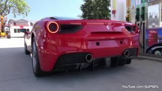 Ferrari 488 GTB  Звук двигателя и выхлопа [upl. by Assille]