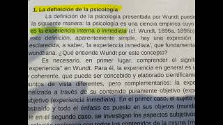 texto Araujo sobre la psicología de Wundt [upl. by Wilton]