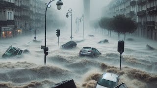 France now Longjumeau Inondation  Crecy la Chapelle Paris hits by flash floods after storm Kirk [upl. by Dorie]