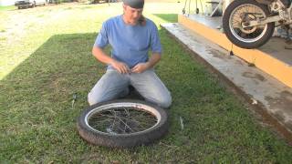 DIY Mounting a motorcycle tire tutorial [upl. by Ury]