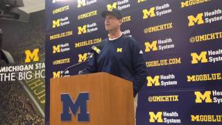 Jim Harbaugh addresses media after first day of spring practice [upl. by Recor]