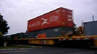 extreamly fast eastbound CP freight train in Finch Ontario [upl. by Eynttirb]