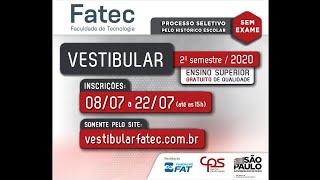 Como fazer a Inscrição do Vestibular da FATEC 2020 [upl. by Eceirehs233]