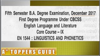 BA S5 Linguistics and Phonetics EN 1544 D 2353 [upl. by Ettenajna]