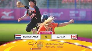 Highlights  Game 15 Netherlands vs Canada  2024 WBSC Women’s Softball World Cup  Finals [upl. by Ognimod973]