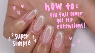 HOW TO builder gel fill on full cover gel tip nails [upl. by Ladnik]