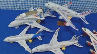 toy airplanes for toddlers Boeing 747 Airbus A380 A330 787 AIR BOU SPACE COM SOM E LUZ [upl. by Edas]