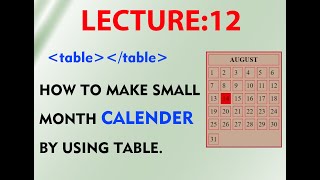 How to make calendar using HTML in notepad Creating calendar in Html Month calendar Html project [upl. by Thissa516]