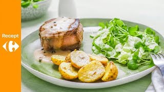 Tournedos met pepersaus en groene salade [upl. by Norford]