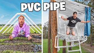 We Built PVC Pipe Survival Shelters [upl. by Kentiggerma]