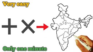 India map easy trick from  amp ×  How to draw India map With Dots  India map drawing  map of india [upl. by Ettennaej306]