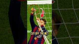 Why Pique cuts goal net🥅 bro keeps memory safely😱shorts [upl. by Dnarb]