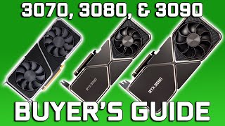 RTX 3090 vs 3080 vs 3070 Performance amp Specs  RTX 30 Buyers Guide [upl. by Ahcire]