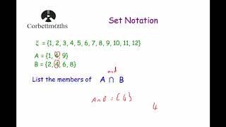 Set Notation  Corbettmaths [upl. by Kenlay]