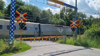 Ormanäs Järnvägsövergång  Railway Crossing Ormanäs Skåne Sweden [upl. by Ratib]