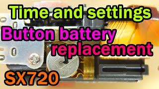 Button cell battery replacement to memorize time and settings Canon Powershot SX720 [upl. by Catharina]