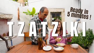 Quick and easy greek tzatziki recipe 5 minutes and 4 ingredients [upl. by Rimahs]