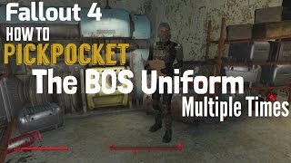 How To Pickpocket The BOS Uniform Multiple Times  Fallout 4 [upl. by Laumas]