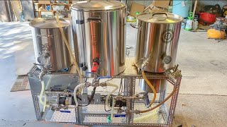 How to make all grain beer 3 vessel single tier brewing system brewingbeer homebrew homebrewing [upl. by Anivlac]