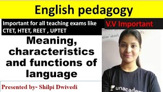 Meaning characteristics and functions of language [upl. by Horn329]