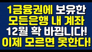 1금융권에 보유한 모든은행 내 계좌 12월 확 바뀝니다 이제 모르면 못한다 [upl. by Nanam]