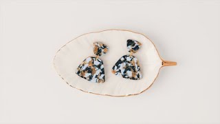 Quick Craft  Premo Gold Leaf Terrazzo Earrings  Sculpeycom [upl. by Jelle]