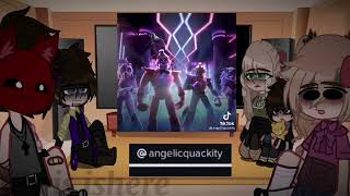 the past afton family react to security breach tiktoks  gacha club  1   part [upl. by Ahsekahs]