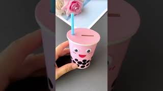 You can make a cute coin piggy bank for your child with a disposable paper cup lets try it [upl. by Omora326]