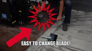 Ride on Floor Scraper Surface Prep Demo [upl. by Ylloh499]