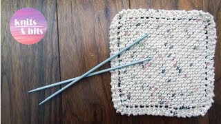 Learn to Knit  Simple Dishcloth  Knitting for Beginners [upl. by Danforth]