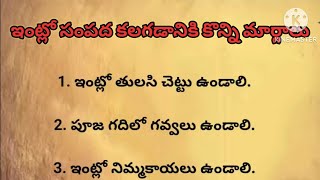 ఇంట్లో సంపద కలగడానికి కొన్ని మార్గాలు  నిత్య సత్యాలు  ధర్మసందేహాలు [upl. by Noli]