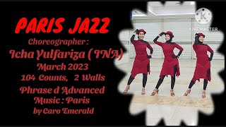 PARIS JAZZ Line Dance Chorr by Icha Yulfariza Demo by The DIV [upl. by Obellia]