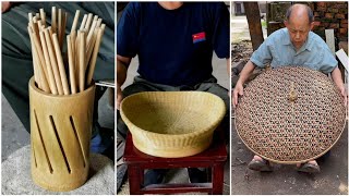 Bamboo Crafts  Old man make beautiful bamboo crafts  Making bamboo products 101EATINGMUKBANG43 [upl. by Herrle]